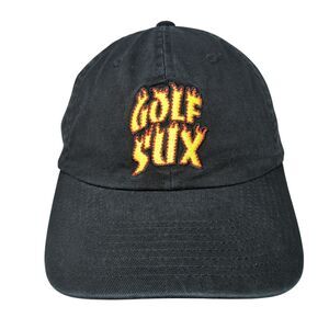 Birds of Condor Slideback Hat Black Embroidered Golf Sux Logo 100% Cotton